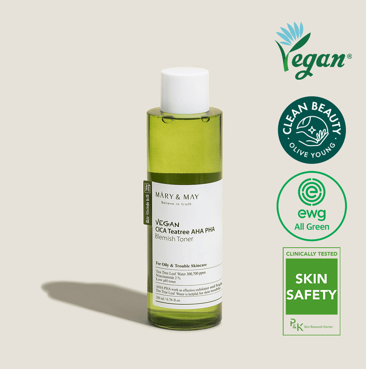 Vegan CICA Tea Tree AHA PHA Blemish Toner (200ml)