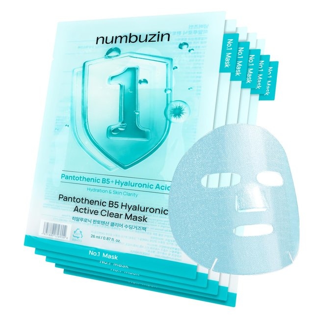 No.1 Pantothenic B5 Hyaluronic Active Clear Mask (5ea) (1 box (5EA))