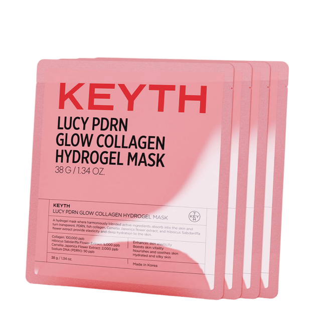 Keyth Lucy PDRN Glow Collagen Hydrogel Mask (4 Sheets,1 SET) (38g)